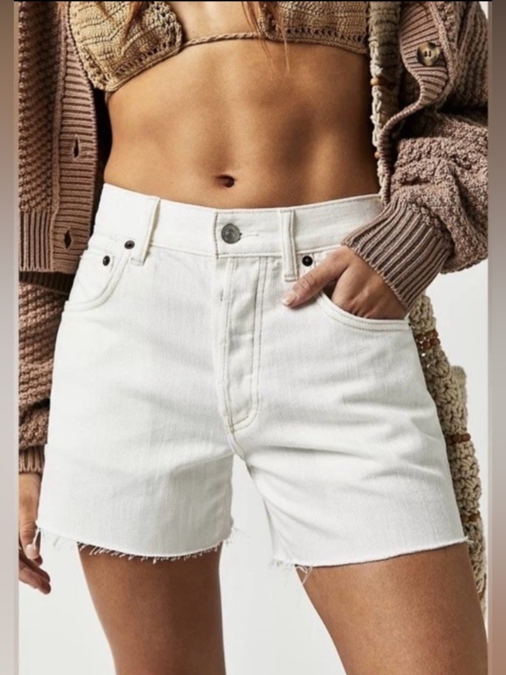 Free People We The Free Ivy Mid Rise Cutoff Denim shorts 32